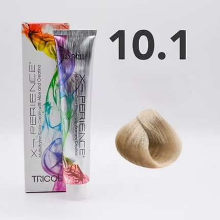 Tricol Xperience – Coloration Permanente pour Cheveux – 10.1 Blond Cendré Extra Très Clair – 100 ml
