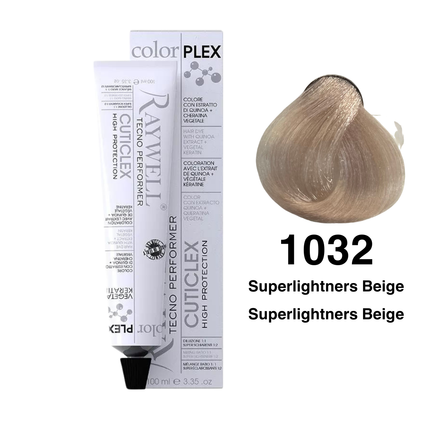 Raywell ColorPlex – Coloration Permanente – 1032 – Superlightner Beige – 100 ml
