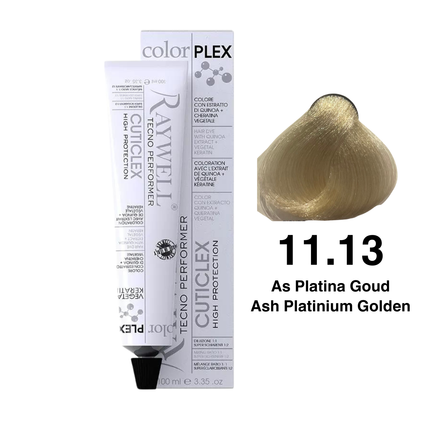 Raywell ColorPlex – Coloration Permanente – 11.13 – Platine Cendré Doré – 100 ml
