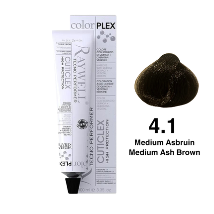 Raywell ColorPlex – Coloration Permanente – 4.1 – Brun Moyen Cendré – 100 ml
