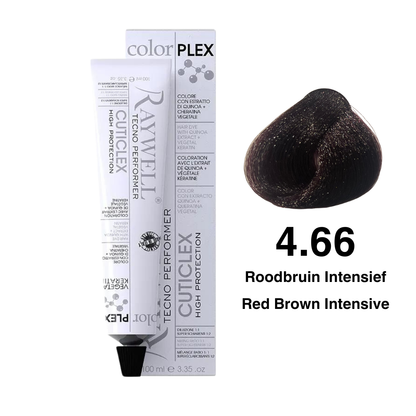 Raywell ColorPlex - Permanent Hair Dye - 4.66 - Red Brown Intensive - 100 ml