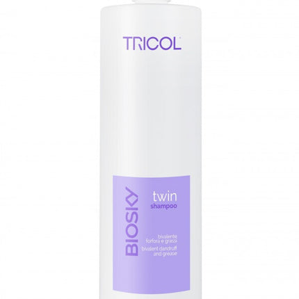 TRICOL - BIOSKY Twin Purifying Shampoo voor vet haar en roos 1000ml