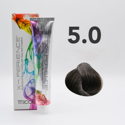 Tricol Xperience – Coloration Permanente pour Cheveux – 5.0 Brun Clair Intense – 100 ml
