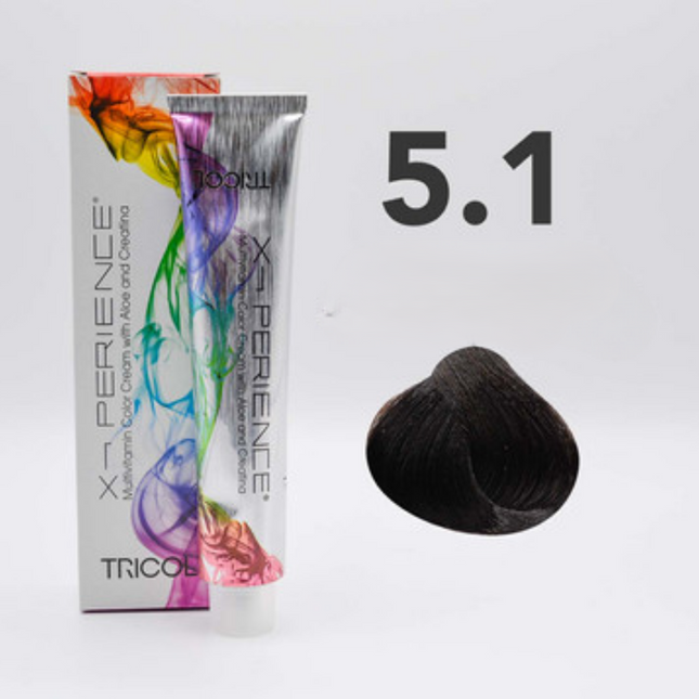 Tricol Xperience – Coloration Permanente pour Cheveux – 5.1 Brun Cendré Clair – 100 ml
