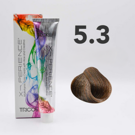 Tricol Xperience – Coloration Permanente pour Cheveux – 5.3 Brun Clair Doré – 100 ml
