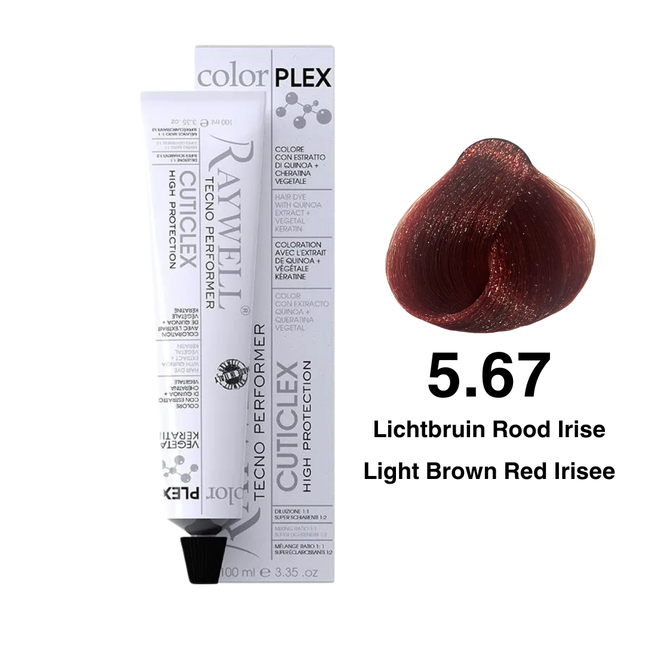 Raywell ColorPlex - Coloration Permanente - 5.67 - Brun Clair Rouge Irisé - 100 ml