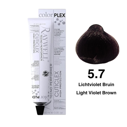 Raywell ColorPlex - Coloration Permanente - 5.7 - Brun Violet Clair - 100 ml