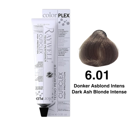 Raywell ColorPlex - Coloration Permanente - 6.01 - Blond Foncé Cendré Intense - 100 ml