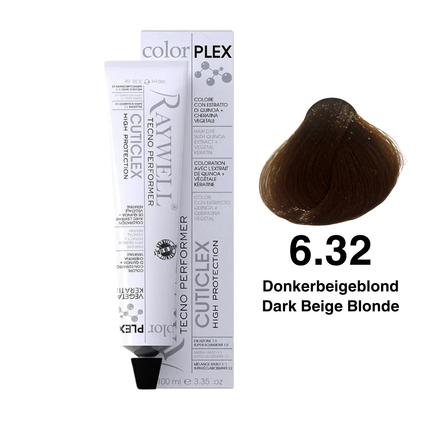 Raywell ColorPlex - Coloration Permanente - 6.32 - Blond Foncé Beige - 100 ml
