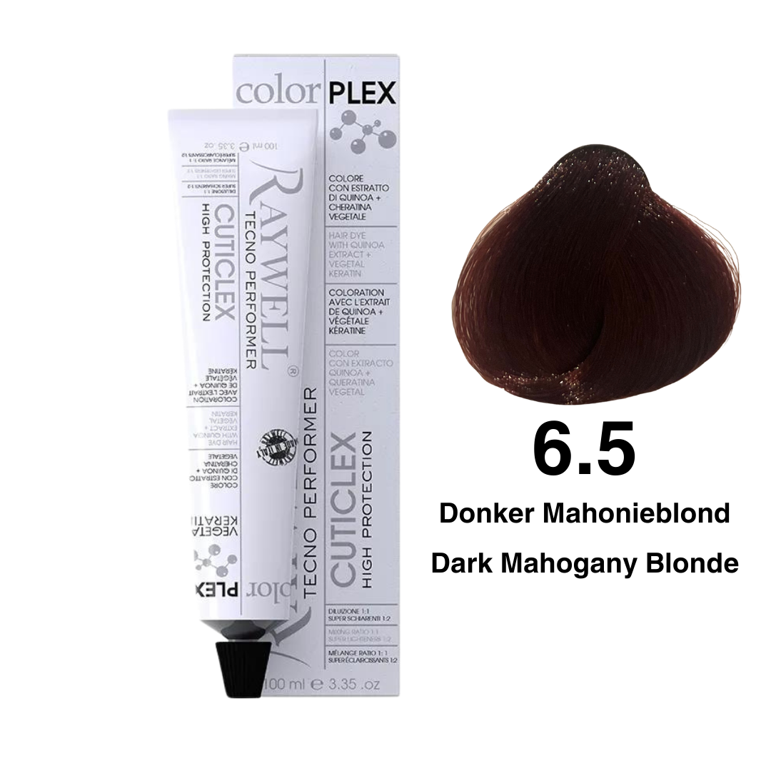 Raywell ColorPlex - Coloration Permanente - 6.5 - Blond Foncé Acajou - 100 ml