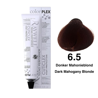 Raywell ColorPlex - Coloration Permanente - 6.5 - Blond Foncé Acajou - 100 ml