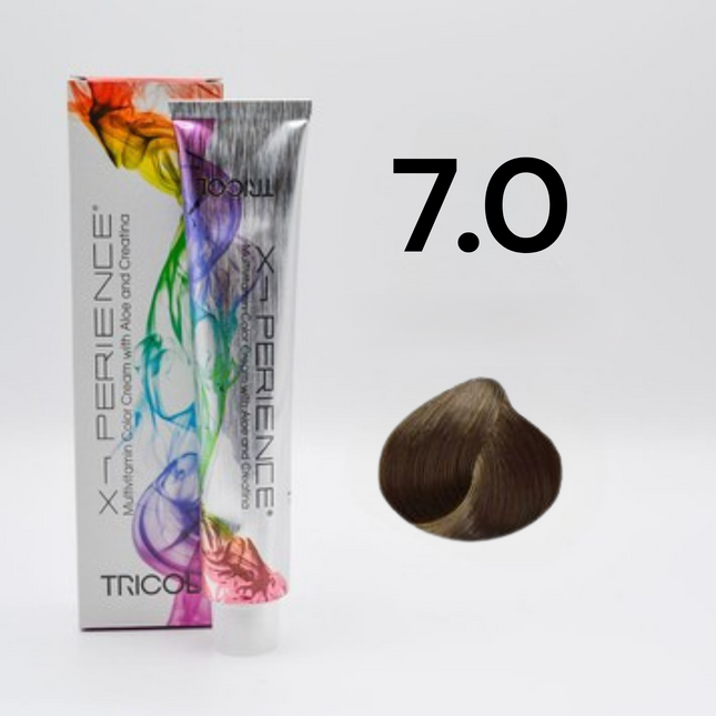 Tricol Xperience – Coloration Permanente pour Cheveux – 7.0 Blond Intense – 100 ml
