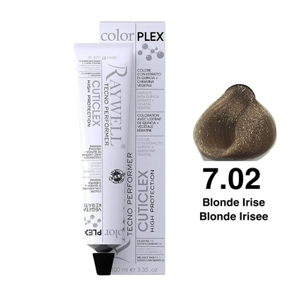 Raywell ColorPlex - Coloration Permanente - 7.02 - Blond Irisé - 100 ml