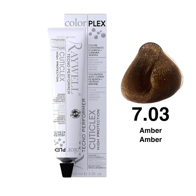 Raywell ColorPlex - Coloration Permanente - 7.03 - Ambre - 100 ml
