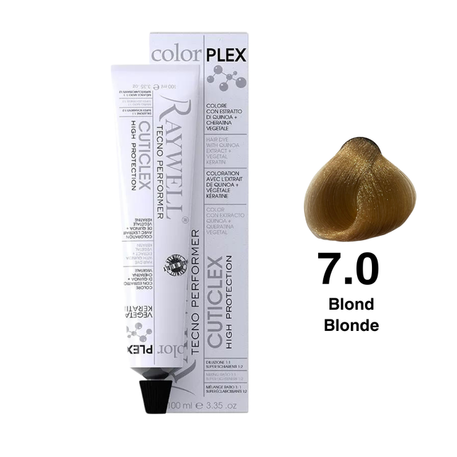 Raywell ColorPlex - Coloration Permanente - 7.0 - Blond - 100 ml