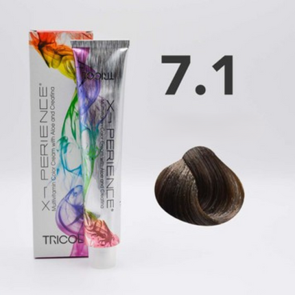 Tricol Xperience – Coloration Permanente pour Cheveux – 7.1 Blond Cendré – 100 ml
