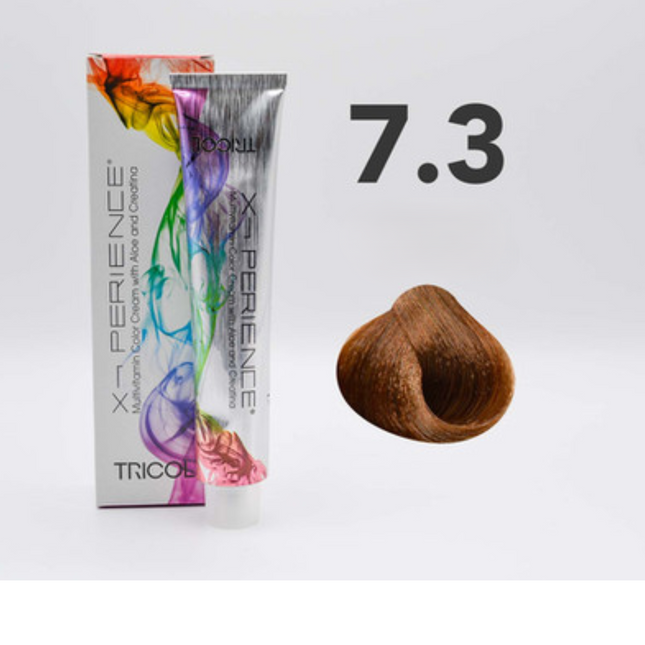 Tricol Xperience – Coloration Permanente pour Cheveux – 7.3 Blond Doré – 100 ml
