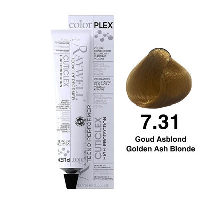 Raywell ColorPlex - Coloration Permanente - 7.31 - Blond Doré Cendré - 100 ml
