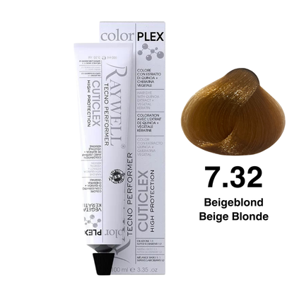 Raywell ColorPlex - Coloration Permanente - 7.32 - Blond Beige - 100 ml
