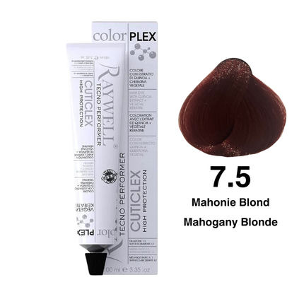 Raywell ColorPlex - Coloration Permanente - 7.5 - Blond Acajou - 100 ml