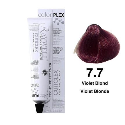 Raywell ColorPlex - Coloration Permanente - 7.7 - Blond Violet - 100 ml