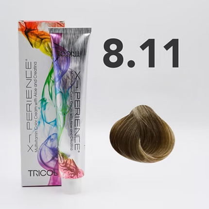 Tricol Xperience - Permanente Haarverf-8.11-Licht intens asblond- 100 ml