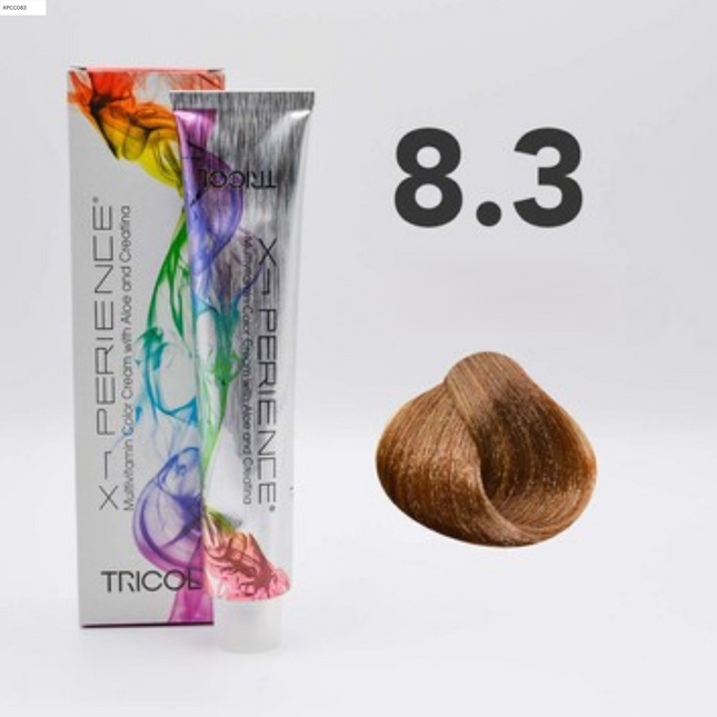 Tricol Xperience – Coloration Permanente pour Cheveux – 8.3 Châtain Doré – 100 ml
