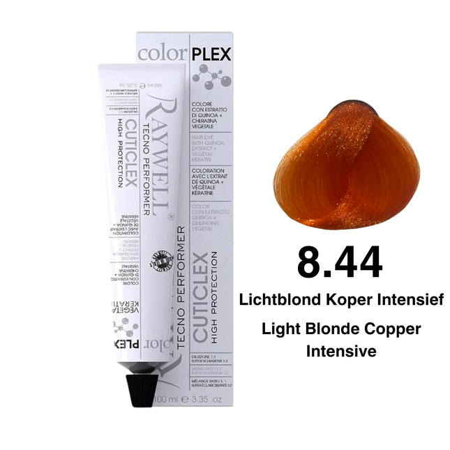 Raywell ColorPlex - Coloration Permanente - 8.44 - Blond Clair Cuivré Intense - 100 ml

