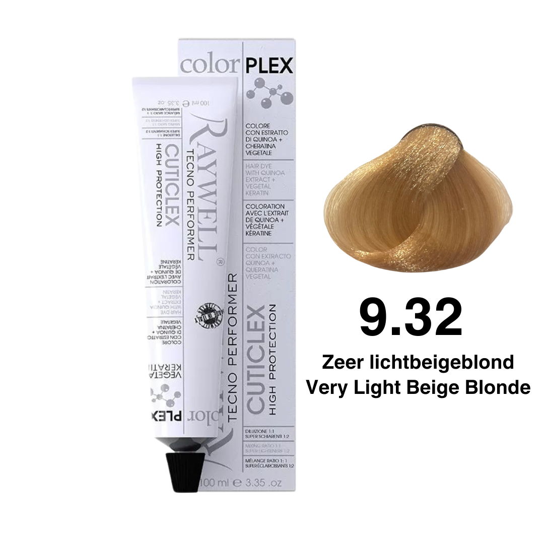 Raywell ColorPlex - Coloration Permanente - 9.32 - Blond Très Clair Beige - 100 ml
