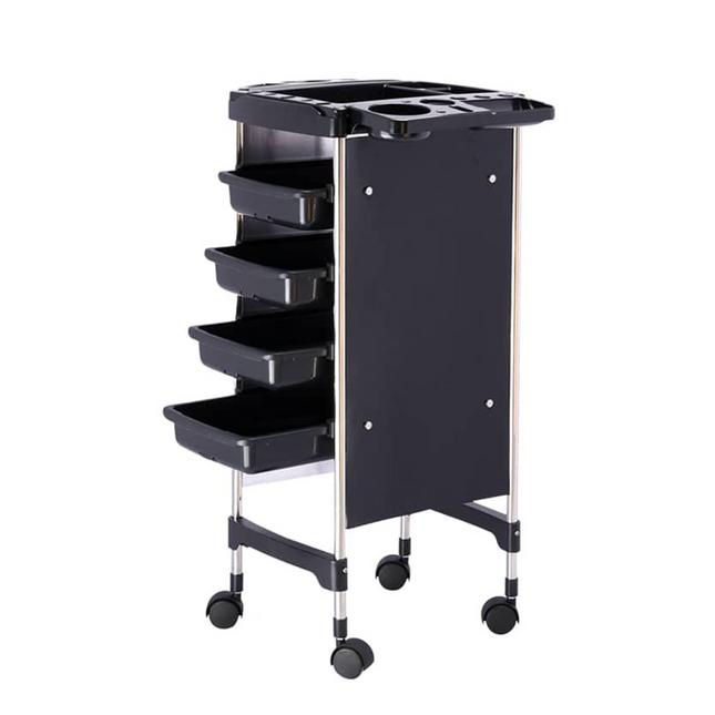 Time Apollo – Trolley Professionnel : 4 Tiroirs avec Roulettes – Pour Coiffeurs et Barbiers

